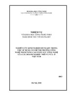 Nghiên cứu kinh nghiệm hungary trong việc sử dụng cơ chế thị trường công nghệ nhằm nâng cao năng lực công nghệ của các doanh nghiệp nhỏ và vừa ở việt nam