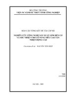 Nghiên cứu công nghệ sản xuất gốm bền cơ và sốc nhiệt cho lò nung siêu cao tần nhiệt độ cao