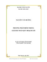 Phương pháp điểm trong giải bài toán quy hoạch lồi