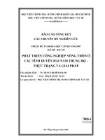 Chuyên đề : Phát triển công nghiệp nông thôn ở các tỉnh duyên hải nam trung bộ  thực trạng và giải pháp