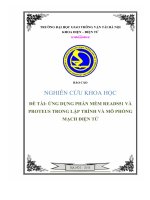 READS51 và PROTEUS TRONG lập TRÌNH và mô PHỎNG MẠCH điện tử