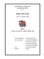 Báo cáo: Lab xử lý tiếng nói : NÂNG CAO CHẤT LƯỢNG TIẾNG NÓI