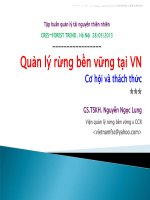 Quản lý rừng bền vững tại Việt nam. Cơ hội và thách thức