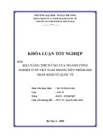 khả năng thích ứng của ngành công nghịêp ô tô việt nam trong tiến trình hội nhập kinh tế quốc tế
