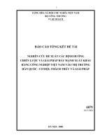 Nghiên cứu để xuất các định hướng chiến lược và giải pháp đẩy mạnh xuất khẩu hàng công nghiệp việt nam vào thị trường hàn quốc cơ hội thách thức và giải pháp