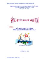 GIÚP HỌC SINH YÊU THÍCH MÔN LỊCH SỬ LỚP 6 QUA TIẾT DẠY