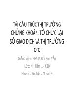 Tiểu luận: Tái cấu trúc thị trường chứng khoán: tổ chức lại sở giao dịch và thị trường OTC