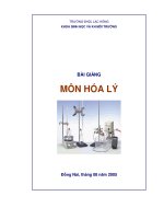Bài giảng hóa lý 1