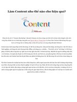 Làm content marketing như thế nào cho hiệu quả