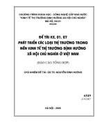 Phát triển các loại thị trường trong nền kinh tế thị trường định hướng xã hội chủ nghĩa ở việt nam