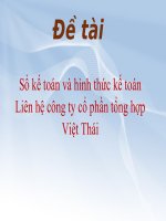 Sổ kế toán và hình thức kế toán Liên hệ công ty cổ phần tổng hợp Việt Thái