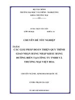 các giải pháp nhẳm hoàn thiện quy trình giao nhận hàng nhập khẩu bằng đường biển tại công ty tnhh dịch vụvận tải và thương mại việt hoa