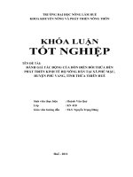 đánh giá tác động của “dồn điền đổi thửa” đến phát triển kinh tế hộ nông dân tại xã phú mậu, huyện phú vang, tỉnh thừa thiên huế