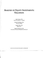 analysis of equity investments valuation - stowe