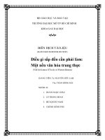 tiểu luận điều gì sắp đến cần phải làm một nền văn hóa trung thực