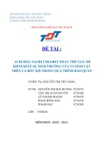 ACID HÓA NATRI CHLORIT THAY THẾ CLO ĐỂ KIỂM SOÁT SỰ SINH TRƯỞNG CỦA VI SINH VẬT TRÊN CÀ RỐT SỢI TRONG QUÁ TRÌNH BẢO QUẢN