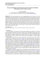 Energy consumption and economic growth in vietnam threshold cointegration and causality analysis