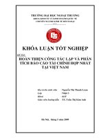 Hoàn thiện công tác lập và phân tích báo cáo tài chính hợp nhất ở Việt Nam