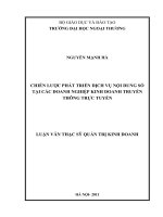 Đề tài : Chiến lược phát triển dịch vụ nội dung số tại các doanh nghiệp kinh doanh truyền thông trực tuyến
