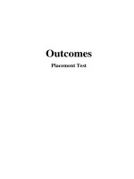 Outcomes placement test