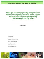 đánh giá các tác động không mong muốn có thể xảy ra khi phóng thả muỗi aedes aegypti mang wolbachia nhằm phòng chống sốt xuất huyết tại việt nam