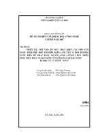 Thiết kế, chế tạo tổ máy thuỷ điện cực nhỏ cột nước thấp phù hợp với điều kiện làm việc ở môi trường nước biển để khai thác nguồn năng lượng thuỷ triều