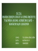 Đề tài hoàn thiện chất lượng dịch vụ tại nhà hàng atrium café – khách sạn legend