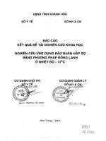 Nghiên cứu ứng dụng bảo quản nắp sọ bằng phương pháp đông lạnh ở nhiệt độ âm 37oc