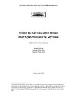 Thông tin bất cân xứng hoạt động tín dụng tại việt nam