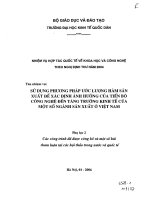 Sử dụng phương pháp ước lượng hàm sản xuất để xác định ảnh hưởng của tiến bộ công nghệ đến tăng trưởng kinh tế của một số ngành sản xuất ở việt nam 
