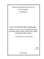 Nghiên cứu, đề xuất các giải pháp phát triển hoạt động dịch vụ trong ngành công nghiệp khai khoáng đến năm 2020
