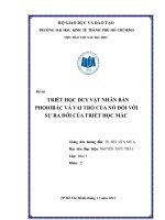 Bài tập cá nhân triết học  chủ nghĩa duy vật nhân bản phoiobac và vai trò của nó đối với sự ra đời của triết học mác