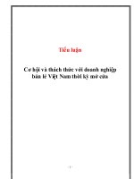 tiểu luận cơ hội và thách thức với doanh nghiệp bán lẻ việt nam thời kỳ mở cửa