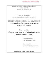 Đề tài tìm hiểu về dịch vụ chăm sóc khách hàng và giải pháp thông tin cho các doanh nghiệp vừa và nhỏ