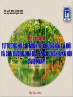 Chương 3 Tư tưởng Hồ Chí Minh về Chủ Nghĩa Xã Hội và con đường quá độ lên CNXH ở Việt Nam