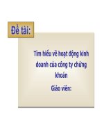 tìm hiểu về hoạt động kinh doanh của công ty chứng khoán
