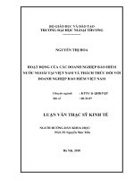 Khóa luận tốt nghiệp: Hoạt động của các doanh nghiệp bảo hiểm nước ngoài tại Việt Nam và thách thức đối với doanh nghiệp bảo hiểm Việt Nam