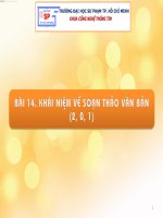 bài 14 khái niệm về soạn thảo văn bản