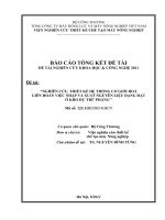 nghiên cứu thiết kế hệ thống cơ giới hoá liên hoàn việc nhập và xuất nguyên liệu dạng hạt ở kho dự trữ phẳng