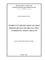 Nghiên cứu phương pháp xác định profile bề mặt chi tiết gia công cơ khí bằng ảnh kỹ thuật số