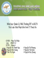 BÁO CÁO ĐỀ TÀI BIỆN PHÁP KIỂM SOÁT CHẤT THẢI THUỘC DA