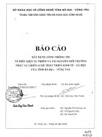 Xây dựng cổng thông tin về điều kiện tự nhiên và tài nguyên môi trường phục vụ chiến lược phát triển kinh tế xã hội của tỉnh bà rịa vũng tàu
