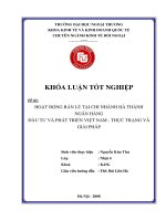 Hoạt động bán lẻ tại chi nhánh hà thành ngân hàng đầu tư và phát triển việt nam   thực trạng và giải pháp