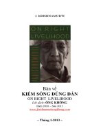 Bàn về kiếm sống đúng đắn