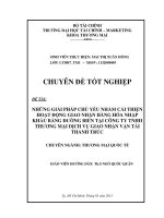 những giải pháp chủ yếu nhằm cải thiện hoạt động giao nhận hàng hóa nhập khẩu bằng đường biển tại công ty tnhh thương mại dịch vụgiao nhận vận tải thanh trúc