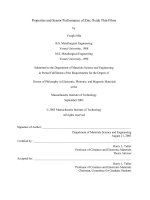 properties and sensor performance of zinc oxide thin films