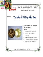 TIỂU LUẬN MÔN: CÔNG NGHỆ CHẾ BIẾN ĐỒ HỘP :Tìm hiểu về Đồ Hộp Nấm Rơm