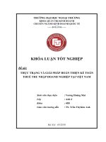 Khóa luận tốt nghiệp: Thực trạng và giải pháp hoàn thiện kế toán thuế thu nhập doanh nghiệp tại Việt Nam