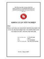 Nâng cao năng lực đàm phán thương mại quốc tế của các doanh nghiệp việt nam trong bối cảnh gia nhập tổ chức thương mại thế giới