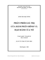 luận văn thạc sỹ phân phối giá trị của hàm phân hình và giá trị đạo hàm của nó